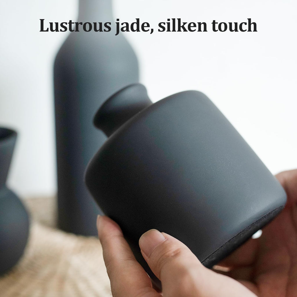 Ceramic Flower Vase Set of 3, Fake Flowers in Vase for Centerpieces with 8 Artificial Autumn Chrysanthemums Artificial Decorative Swags